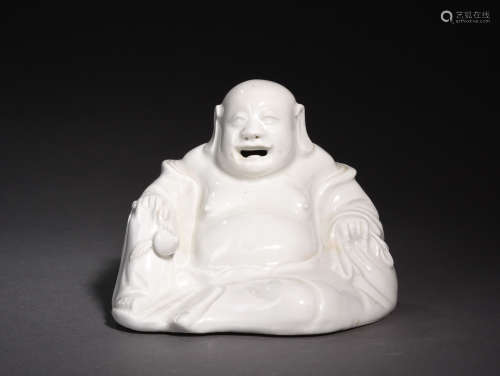 A Chinese White Glaze Porcelain Statue of Maitreya