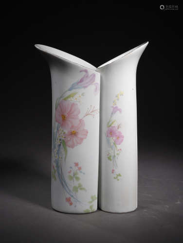 A Pair of Chinese Porcelain Flower Vases