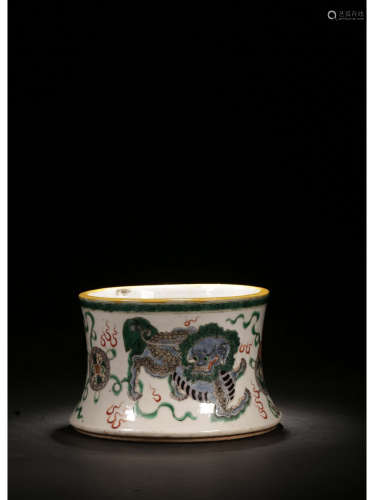A Chinese Printed Porcelain Brush Pot