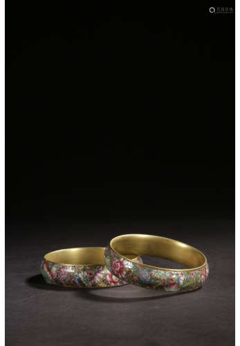 A Pair of Chinese Bronze Bracelets