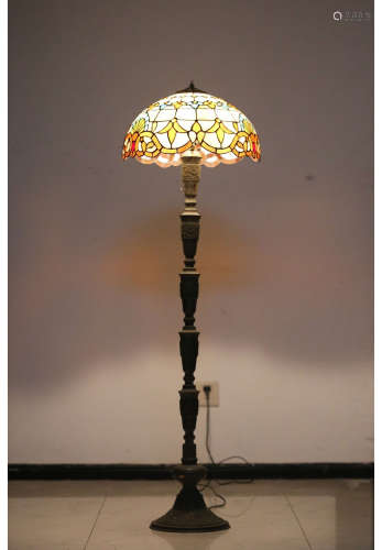 A Chinese Carved Bronze Lamp