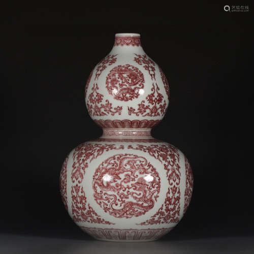 A Chinese Gourd-shaped Porcelain Vase