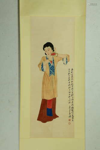 A Chinese Figure Painting, Zhang Daqian Mark