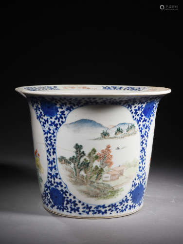 A Chinese Blue and White Porcelain Basin 