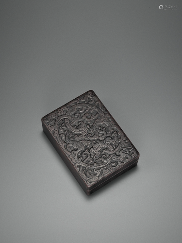 A YIXING ZISHA INKSTONE BOX, QING DYN…