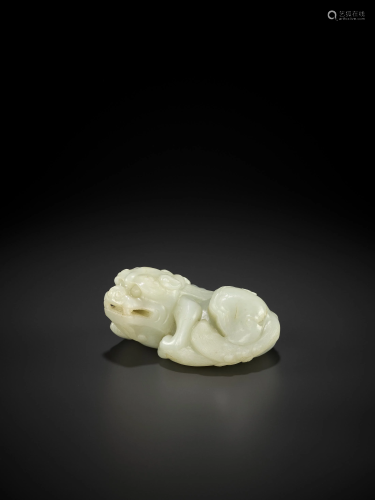 A JADE CARVING OF A BUDDHIST LION, QIANLONG