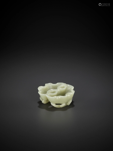 A CELADON JADE BRUSH WASHER, QING DYN…