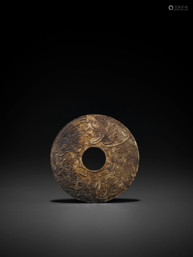 AN ARCHAISTIC JADE DISC, BI, MING DYNASTY