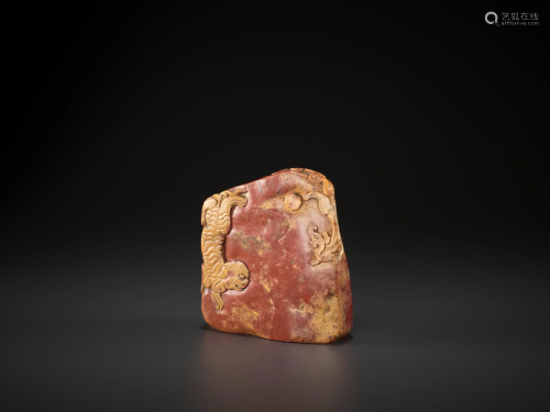 A LARGE SOAPSTONE SEAL, EARLY QING DYNASTY