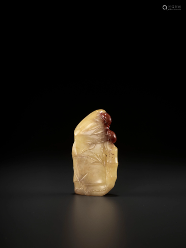 A JASPER AGATE SEAL, QING DYNASTY