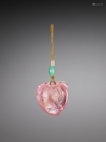 A PINK TOURMALINE 'PEACH' PENDANT, QING DY…