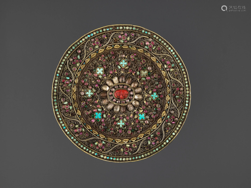 A REPOUSSE VOTIVE DISH, NEPAL, 19TH CENTURY