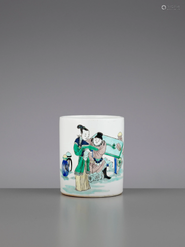 A FAMILLE VERTE BRUSH POT, BITONG, KANGXI PERIOD