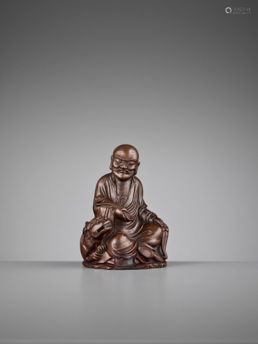 A BAMBOO FIGURE OF LUOHAN AND BUDDHIST LIO…