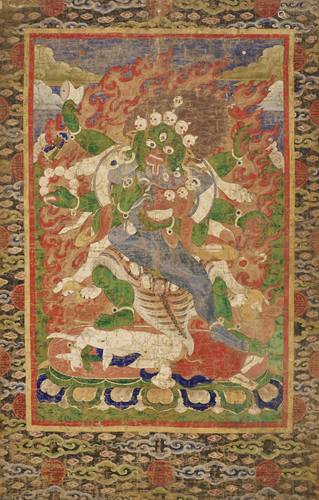 A VERY LARGE THANGKA OF HERUKA AND …