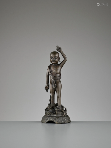 THE INFANT BUDDHA, BRONZE STATUE, LATE MING