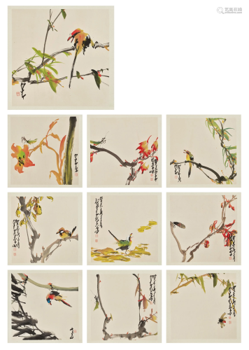 ALBUM WITH 10 BIRD & INSECT STUDIES, ZHAO SHA…