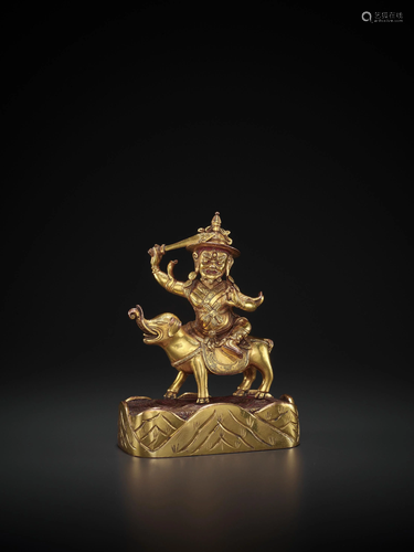 A GILT BRONZE FIGURE OF PEHAR GYALPO, 17TH CE…