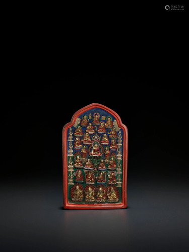 A POLYCHROME TERRACOTTA TSA-TSA 19TH C…