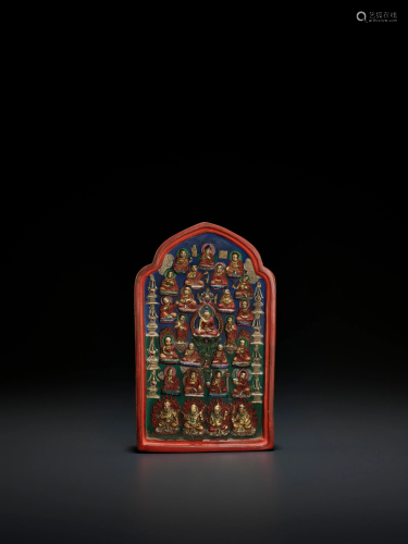 A POLYCHROME TERRACOTTA TSA-TSA 19TH C…