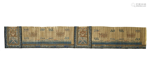 A LARGE EMBROIDERED TEXTILE BAND, QING DYNASTY