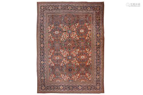 AN ANTIQUE MAHAL CARPET, WEST PERSIA