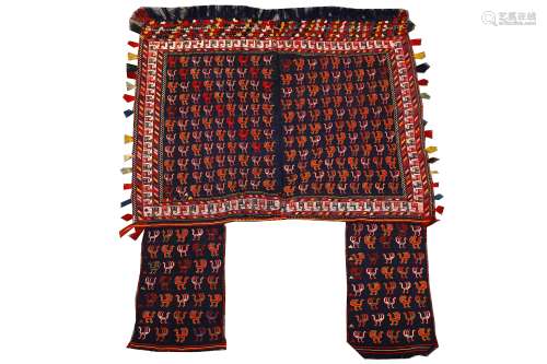A FINE QASHQAI H FLAT WEAVE HORSE COVER, SOUTH WEST PERSIA