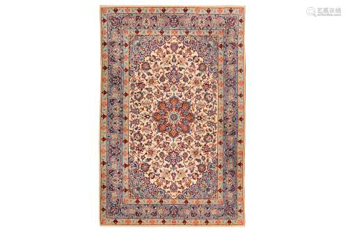 AN EXTREMELY FINE PART SILK ISFAHAN RUG, CENTRAL PERSIA