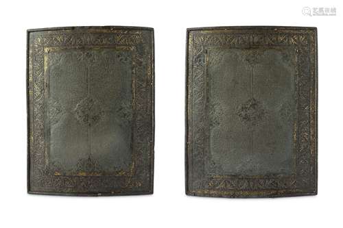 TWO NORTH INDIAN KOFTGARI STEEL BREASTPLATES