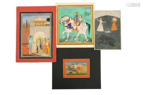 A MISCELLANEOUS GROUP OF TWENTY-FOUR MODERN INDIAN AND PERSIAN PAINTINGS MADE FOR THE WESTERN