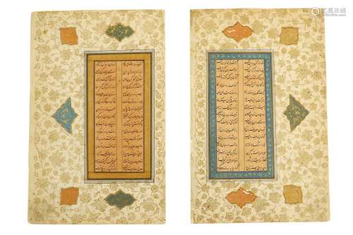 TWO MURAQQA' FOLIOS OF POETRY