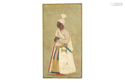 A STANDING PORTRAIT OF AN AFRICAN COURTIER