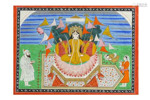 A DEPICTION OF AN ENTHRONED HINDU GODDESS: DURGA