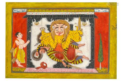 NARASIMHA SLAYING THE DEMON KING HIRANYAKASHIPU