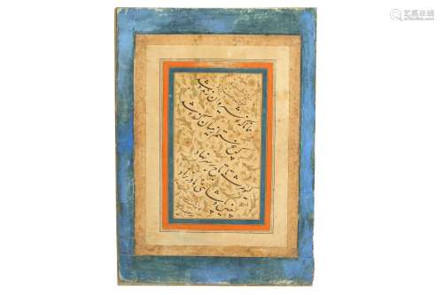 A PERSIAN CALLIGRAPHIC COMPOSITION PROPERTY OF THE LATE BRUNO CARUSO (1927 - 2018) COLLECTION