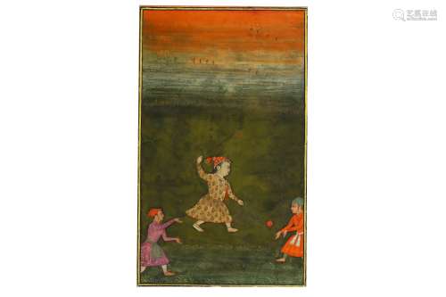 A MUGHAL PRINCE PLAYING POLO