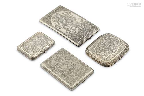 FOUR SILVER CIGARETTE CASES