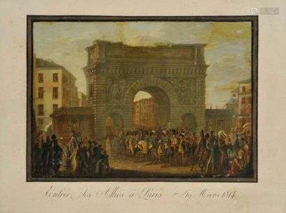 Entry of the Allies into ParisMarch 18, 1814Oil on paper on engraved line33x46 cm at sight