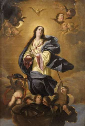 Spanish school of the XVIIIth century,workshop of Antonio Acisclo PALOMINOThe Immaculate Conception Canvas. 145,5 x 99 cm