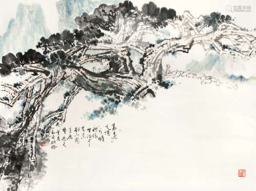 王颂馀（1910-2005） 高远之境 设色纸本 立轴 1983年作 高远之境 设色纸本 立轴