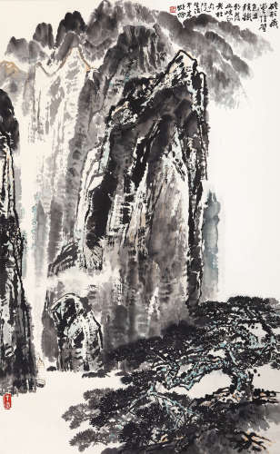 王颂馀（1910-2005） 巫峡风光 设色纸本 立轴  巫峡风光 设色纸本 立轴