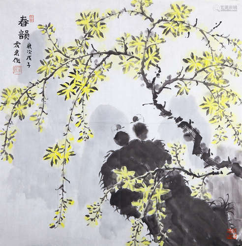 霍岩（b.1979） 春韻 设色纸本 镜片 2008年作 春韻 设色纸本 镜片