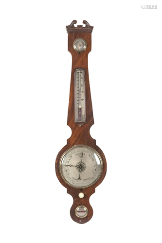 An English Mahogany Wheel Barometer