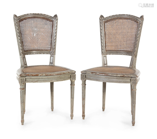 A Pair of Louis XVI Painted Side Chairs