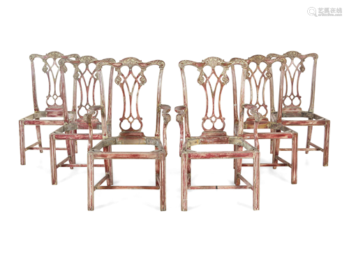 A Set of Six George III Style Painted Chairs