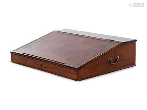 A George III Mahogany and Leather Table-Top Portable