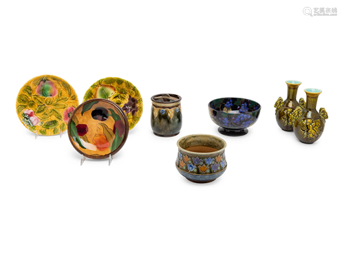 Eight European and American Majolica Articles