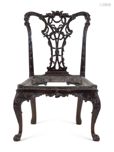 A Chippendale Mahogany Side Chair Frame