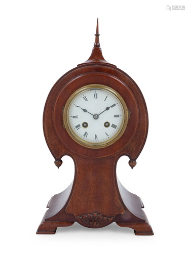 A French Mahogany Balloon Clock