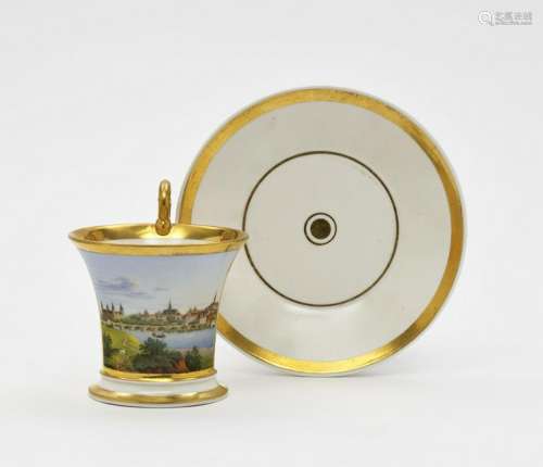 A scenic cup with saucer